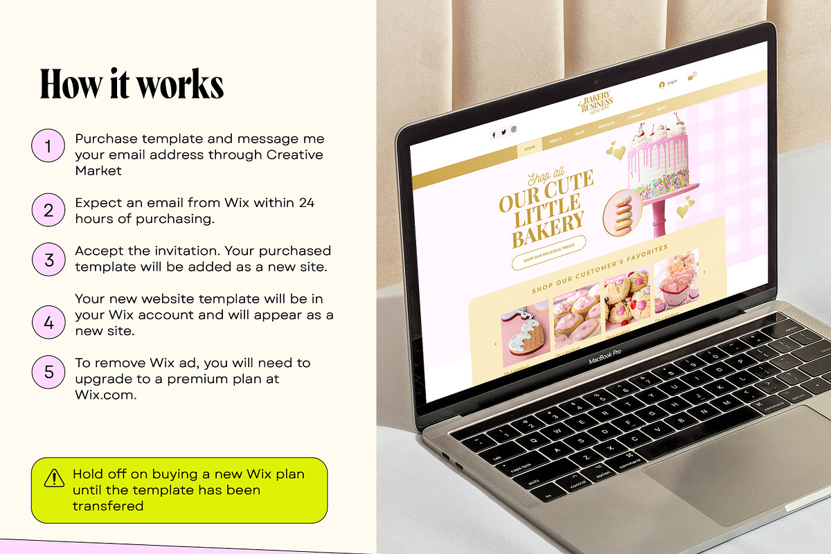 Pastel Pink Bakery Website Template, a Wix Template by Template Twist Shop (Photo 5 of 10)
