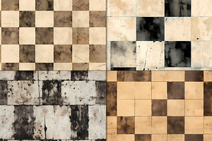 20 Seamless Grunge Chessboard Set