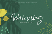 Achieving | Handwritten Font, a Script Font by Pentagonistudio (Thumbnail 1 of 10)