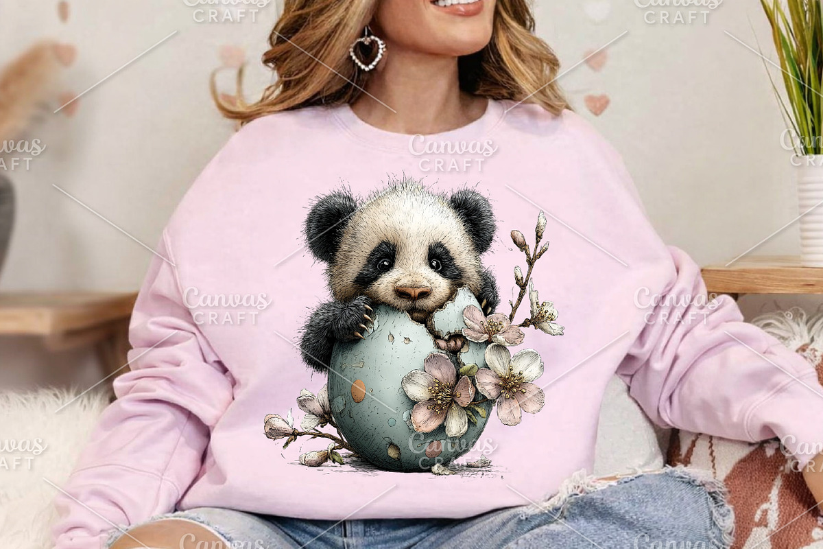 Whimsical Easter Panda Clipart PNG, an Illustration by Canvas Craft (Photo 5 of 7)