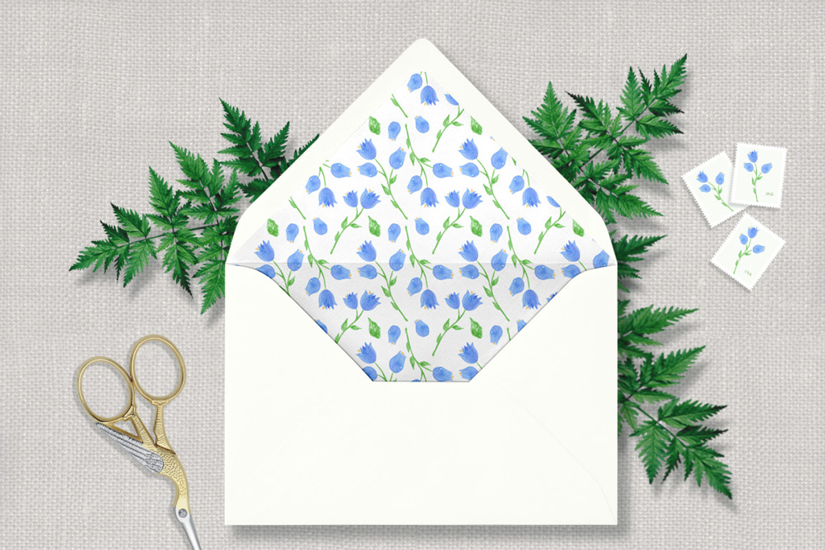 Bellflower Watercolor Wedding Suite, a Stationery Template by Love Design (Photo 12 of 15)