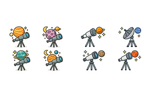 Illustration of telescopes exploring, an Illustration by ZinetroN