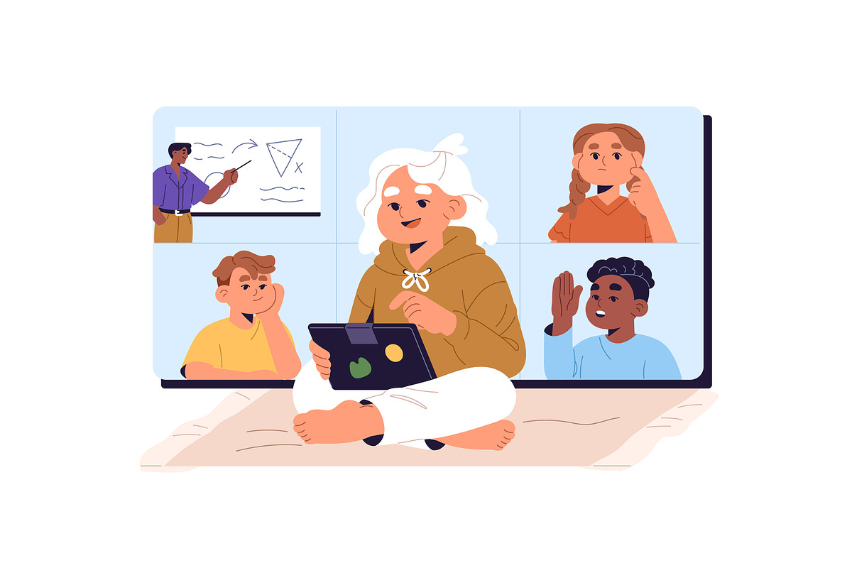 Children do homework, kids study set, an Education Illustration by PaperTrident (Photo 6 of 8)