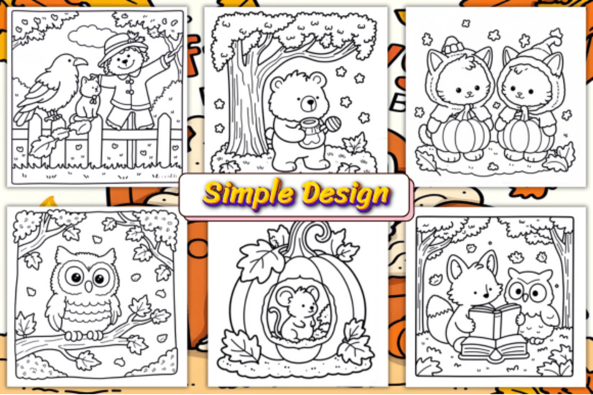 Fluffy Hygge Cozy Fall Coloring Book, an Animal Illustration by Akrinity Digital (Photo 2 of 4)