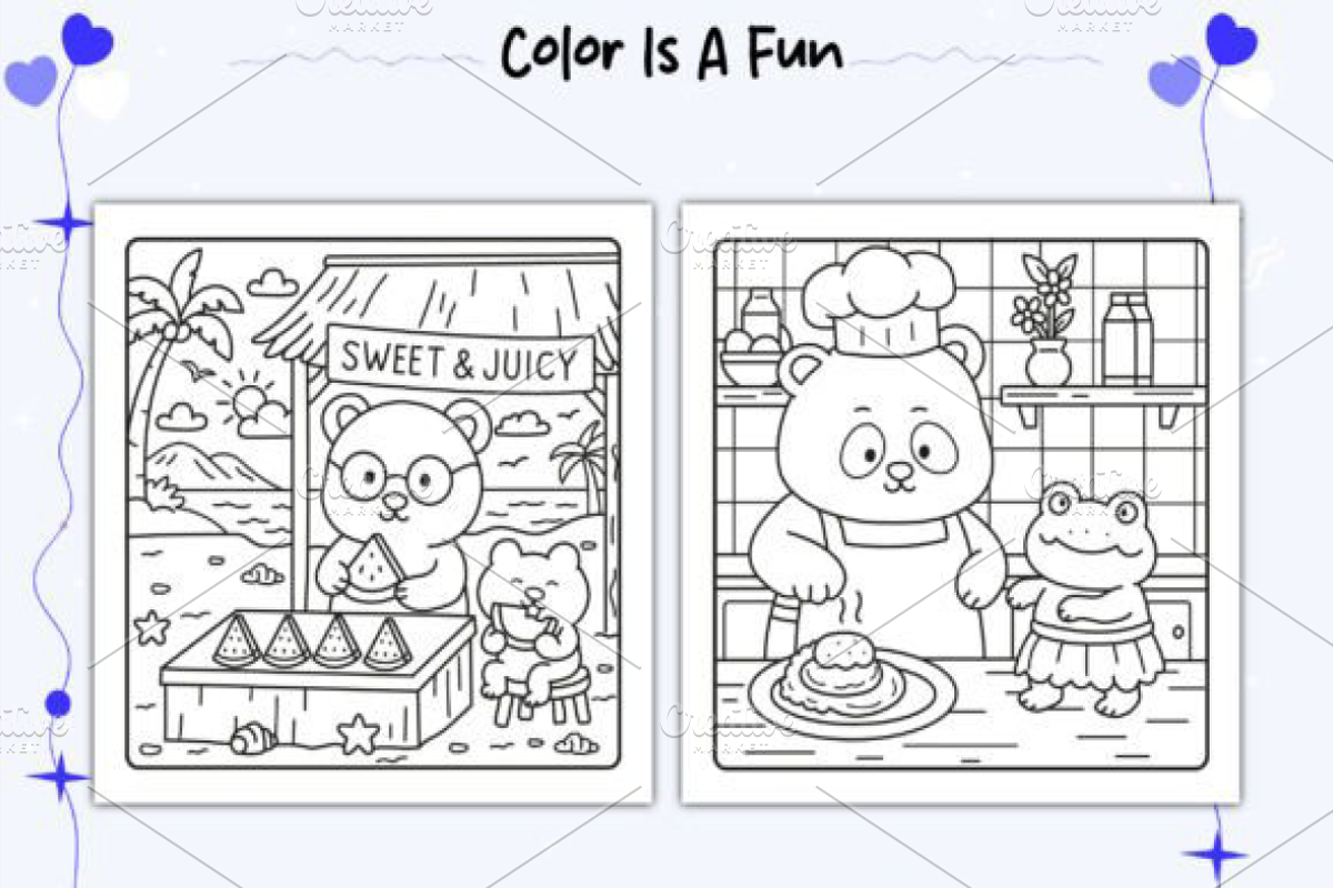 Cozy Hawaii Cute Coloring Pages V 2, an Illustration by Ink Gallery (Photo 3 of 4)