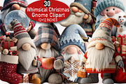 Whimsical Christmas Gnome Clipart Bu, an Illustration by SVGArt (Thumbnail 1 of 8)