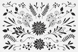 85 Hand Sketched Floral Vectors