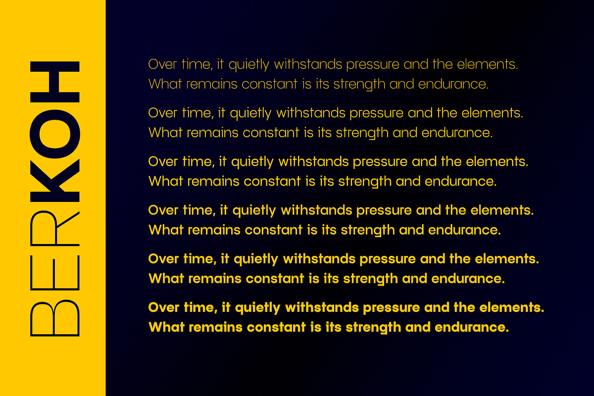 Berkoh | Sans Serif Font Family, a Sans Serif Font by ESEM (Photo 8 of 9)