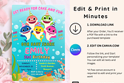 Personalized Baby Shark Invite, an Invitation Template by GlamPartyInvites (Thumbnail 1 of 10)