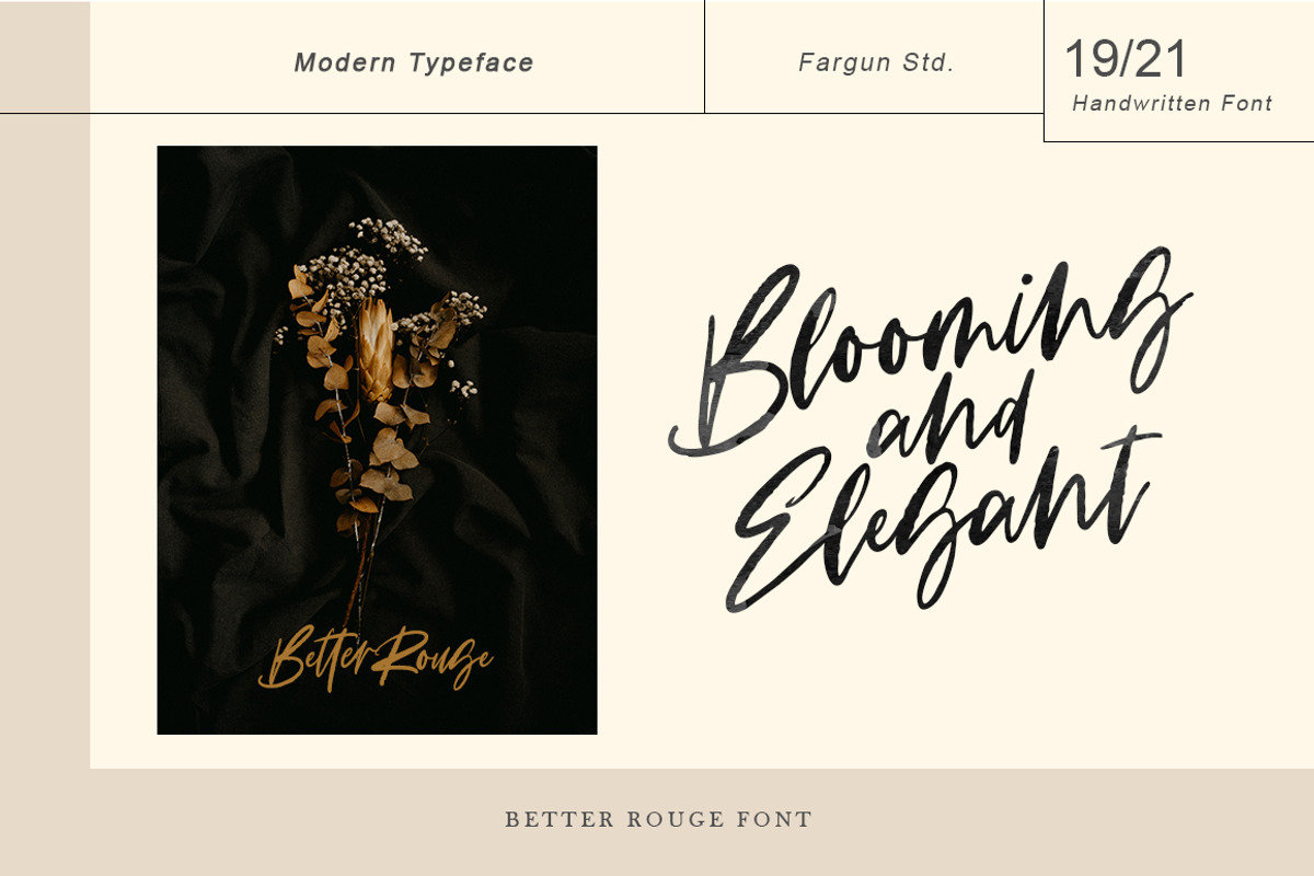 Better Rouge Brush, a Script Font by Fargun Studio (Photo 5 of 12)