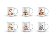 Cute Foxs With Christmas Santa Hat., an Animal Illustration by KENO Mascots (Thumbnail 3 of 5)