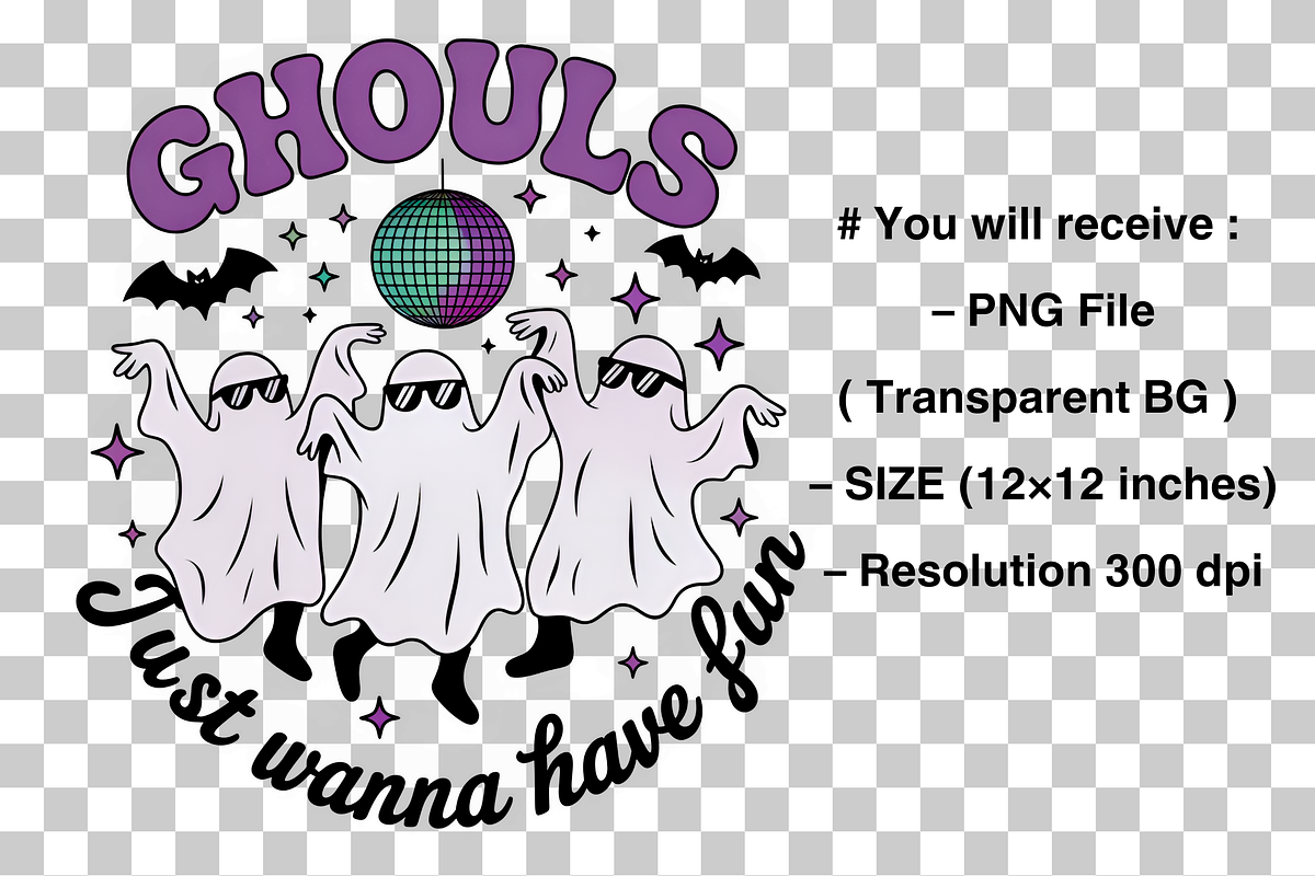 Ghouls Just Wanna Have Fun PNG, a Graphic by Clipart Bloom (Photo 2 of 2)