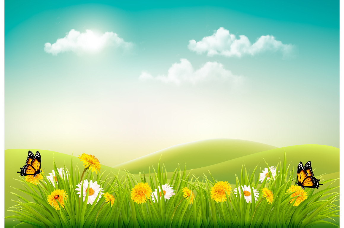 Spring nature landscape, a Texture Illustration by ecco