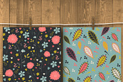 Hand-drawn flower digital paper, a Pattern Graphic by Paper Farms (Thumbnail 2 of 2)