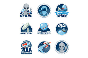 Space Labels Collection. Badges