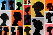 122 Silhouette Portraits, a Person Photo by Handmadefont (Thumbnail 10 of 15)