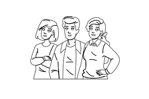 happy team group vector, a Person Illustration by pikepicture