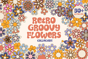 Retro Groovy Flowers Collection