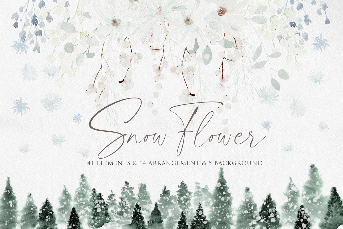 Watercolor flower - Snow flower, an Illustration by Beigetime (Photo 1 of 11)