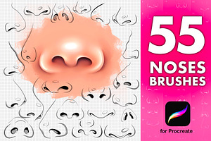 Procreate 55 Nose Brushes Stamps