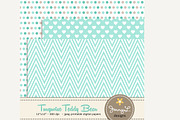 Turquoise Teddy Bear Digital Paper, a Pattern Graphic by JennyL Designs (Thumbnail 3 of 4)