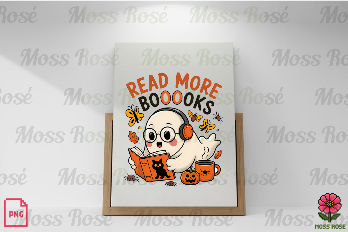 Read More Boooooks Ghost PNG, a Graphic by Moss Rose (Photo 2 of 3)