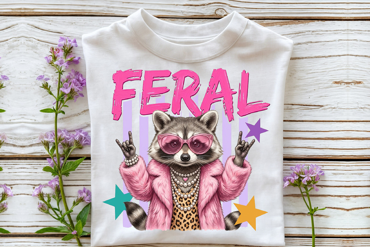 Feral Funny Raccoon PNG, a Work Illustration by Sublimation Artist (Photo 3 of 9)
