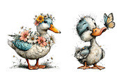 Whimsical Spring Duck Clipart, an Illustration by Dream Creation (Thumbnail 7 of 7)