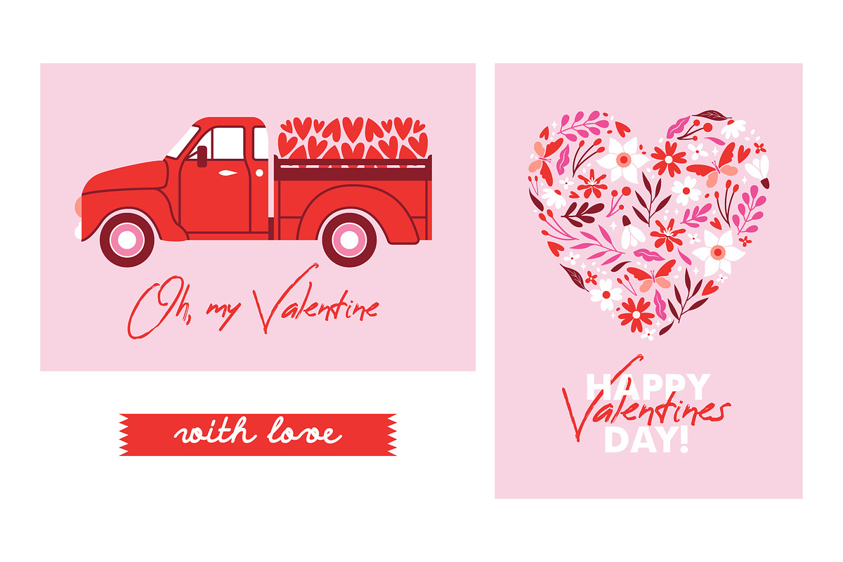 Saint Valentine's Day. Vector set., a Seasonal Illustration by Renberrry.Store (Photo 4 of 12)