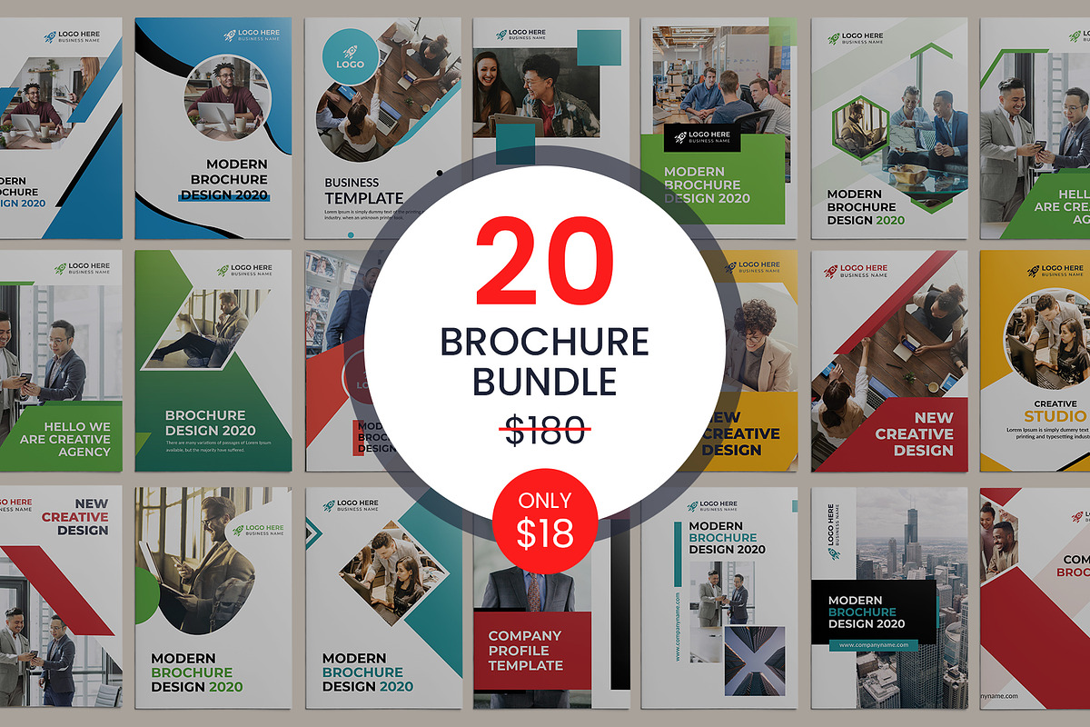20 Bi-fold Brochure Template Bundle, a Brochure Template by Pixelpick (Photo 1 of 11)