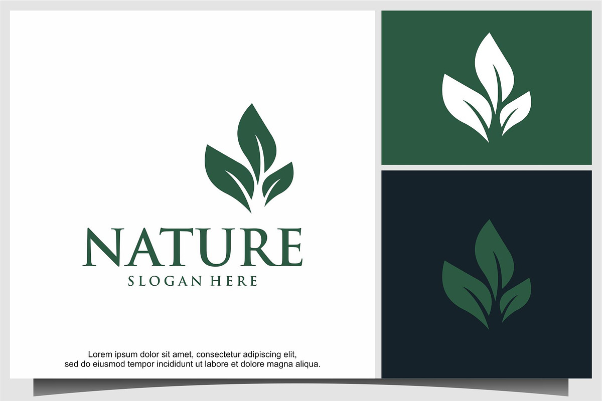 leaf green nature logo design, a Branding & Logo Template by ebinta99