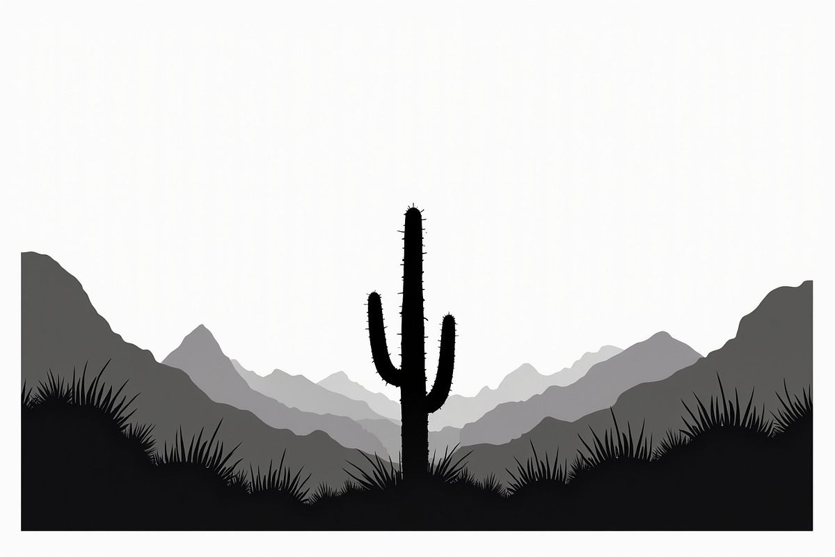 Wild Desert Cactus Scene Set, an Illustration by hafijul (Photo 7 of 15)