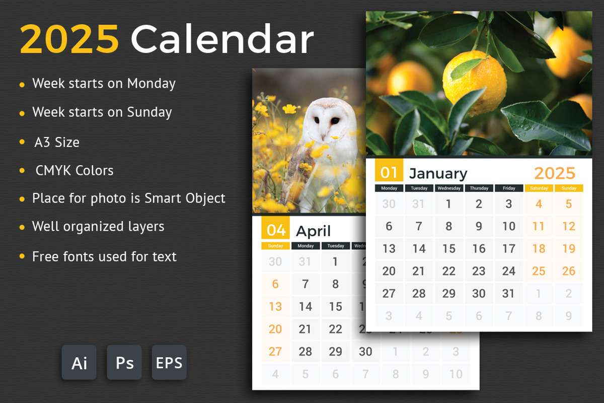 2025 Calendar, a Stationery Template by PixMarket (Photo 1 of 2)