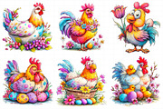 Floral Chicken Easter Hen Clipart, an Illustration by Daily.Designs (Thumbnail 6 of 8)