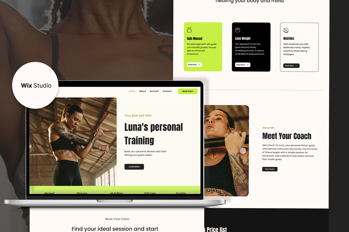 Personal Trainer Fitness Wix Website, a Wix Template by Emilia.Co Design Studios (Photo 1 of 6)