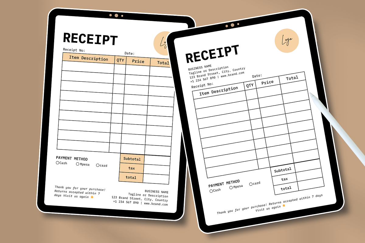 Small Business Receipt Template Canv, a Print Template by Elegant_Studio44 (Photo 4 of 4)