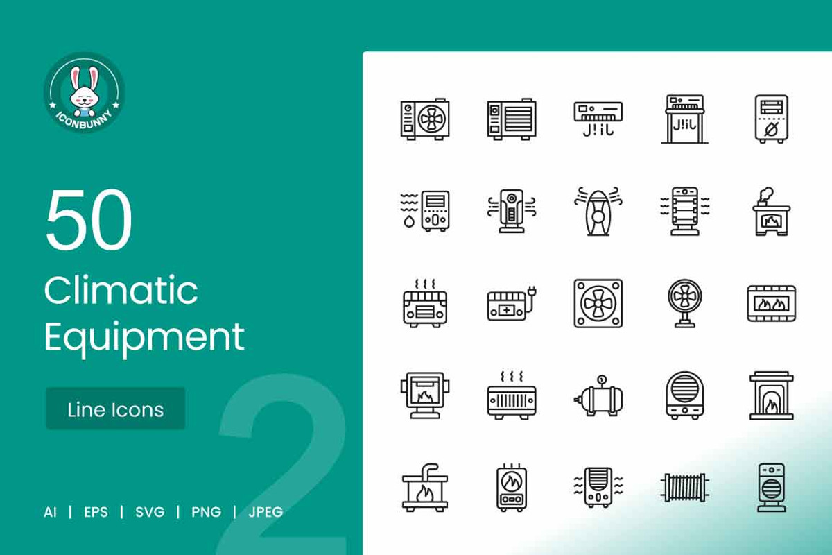 Climatic Equipment Line Icons, an Icon by IconBunny (Photo 1 of 2)