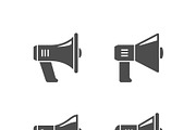 Set glyph icons of megaphone, a Solid Icon by motorama (Thumbnail 1 of 2)