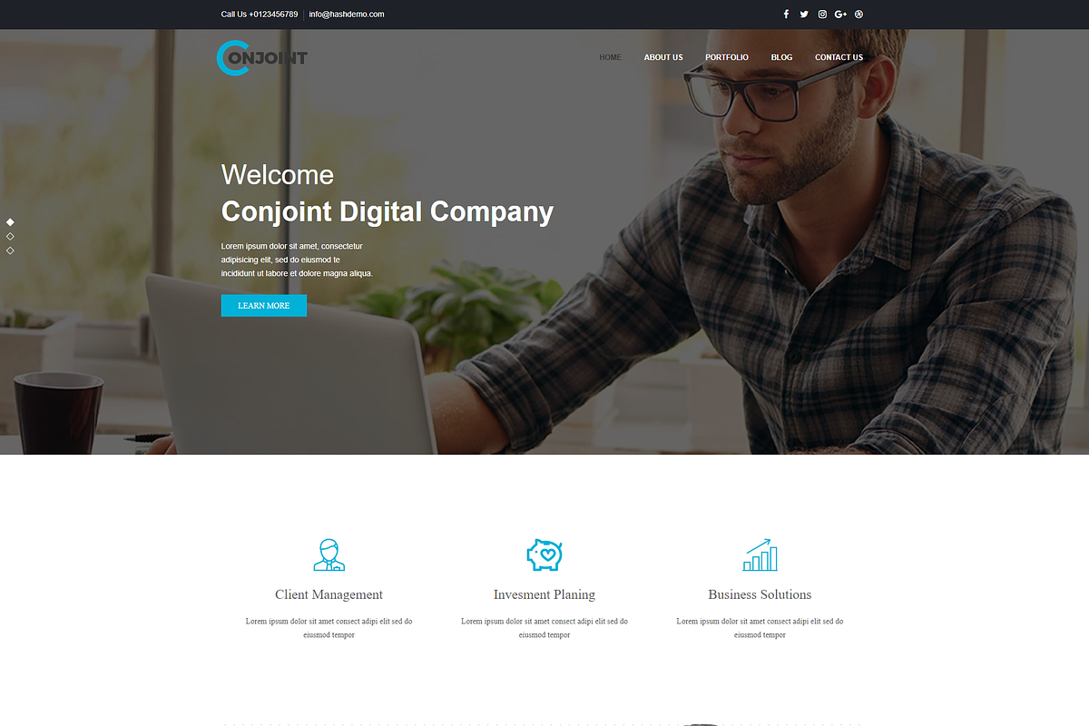 Corporate WordPress Theme - Conjoint, a WordPress Template by HasThemes (Photo 3 of 3)