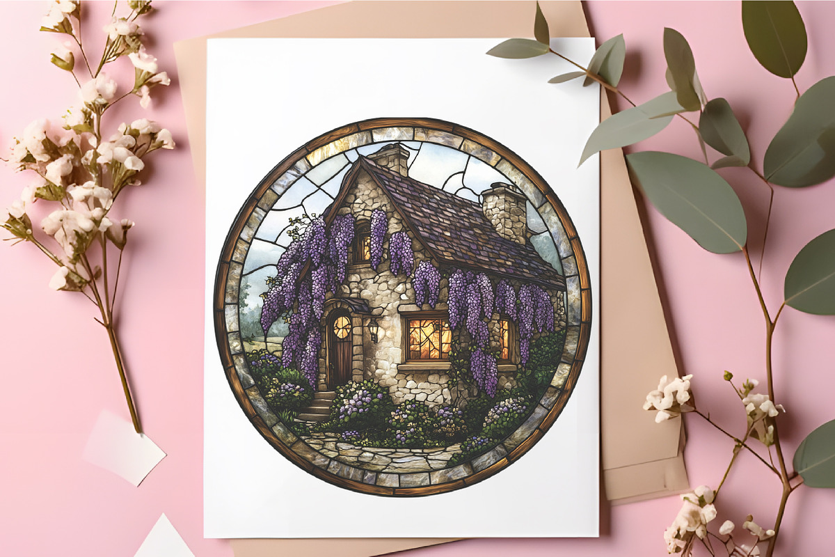 Spring House Stained Glass PNG, an Illustration by RobertsArt (Photo 5 of 5)