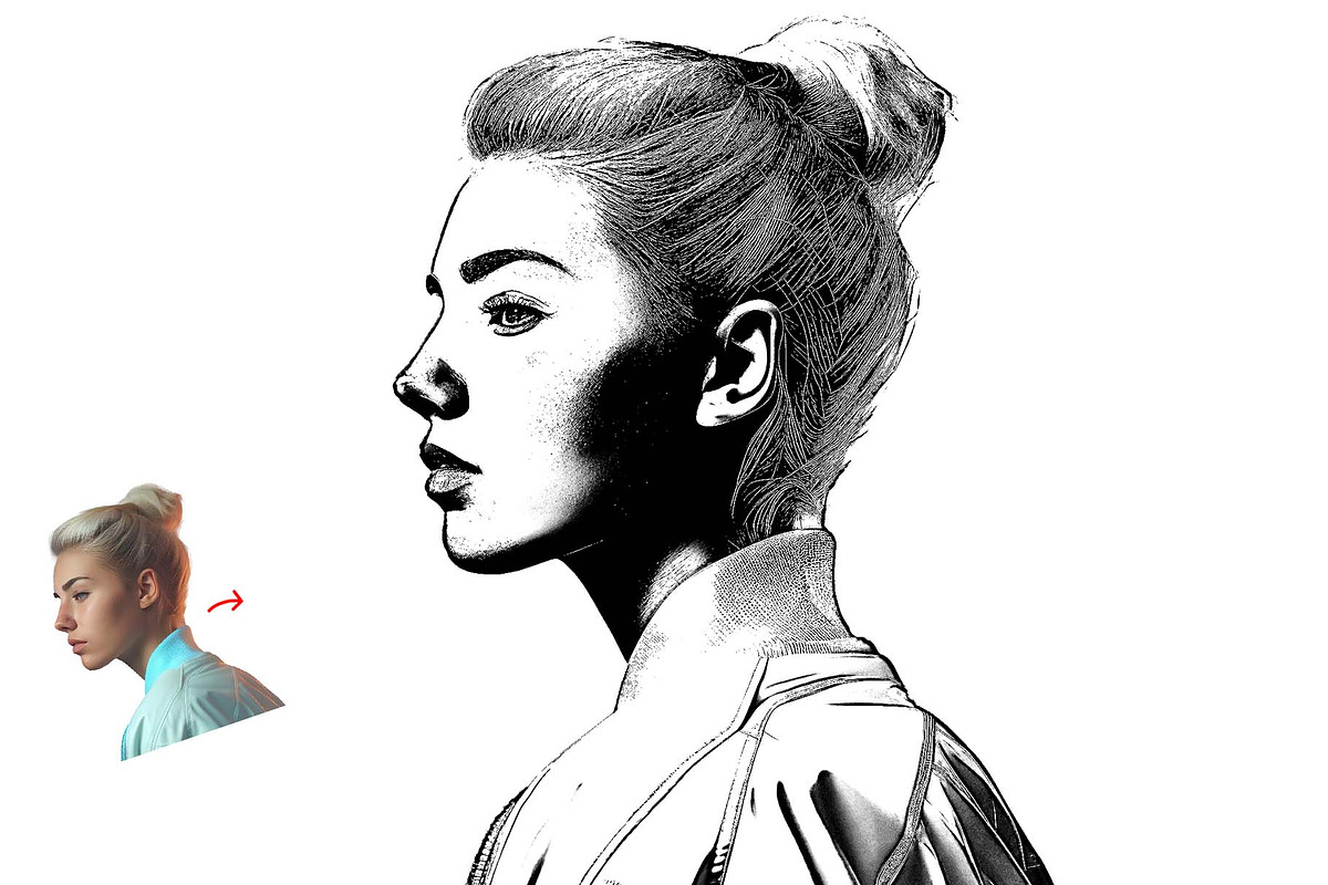 Pencil Line Art Photoshop Action, an Action Add-On by Photoshop Action (Photo 5 of 11)