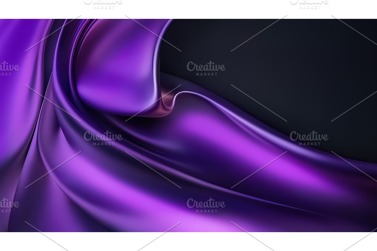 Elegant Purple Fabric Flowing, an Illustration by BazziBa♥