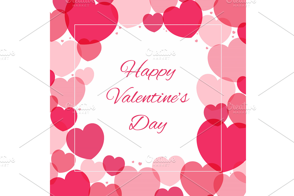 Red, pink hearts Valentines day, an Illustration by sceptical cactus