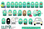 LLAMA EMOJI CLIPART -SVG and PNG, a Graphic by Millie Paper Co. (Thumbnail 2 of 2)