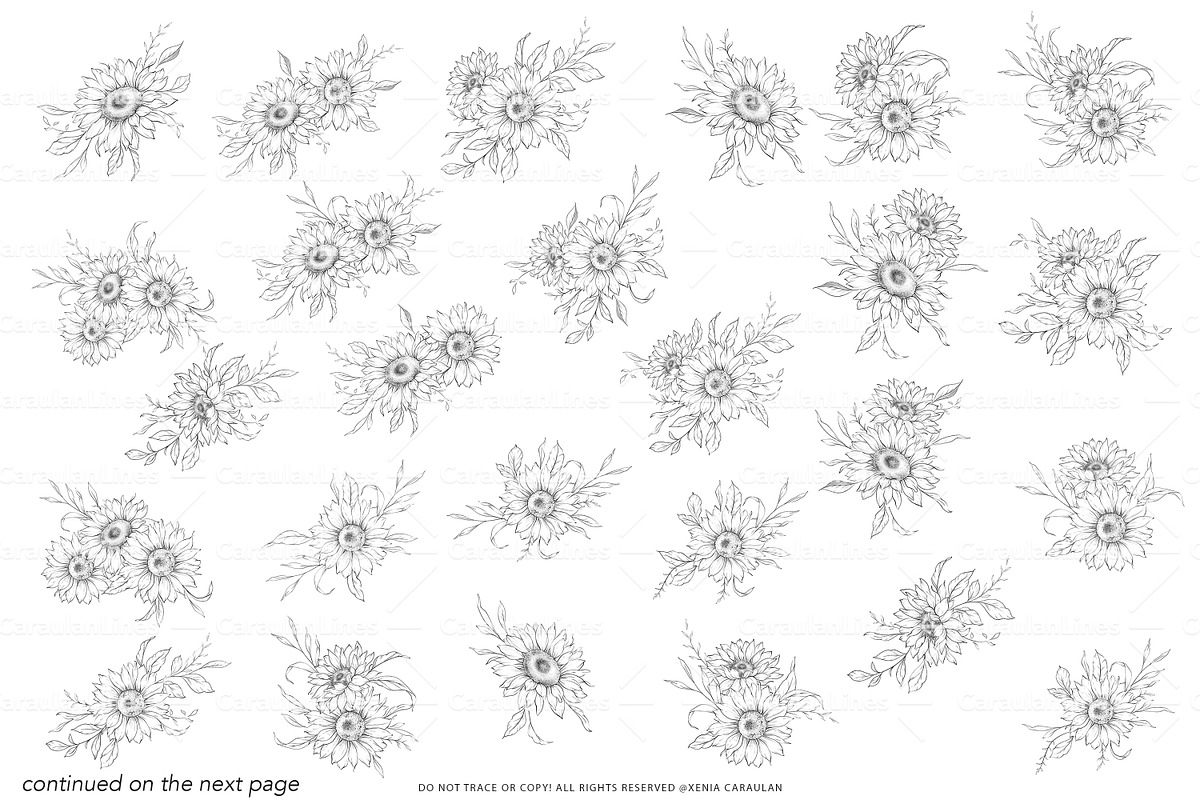 Sunflower Stamps for Procreate, a Brush Add-On by CaraulanStore (Photo 4 of 11)