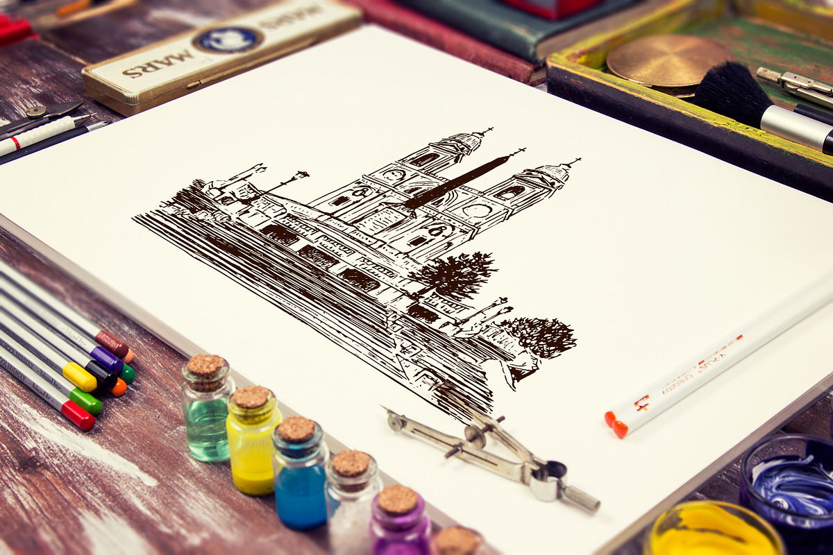 Set of Rome sketches, a Background Graphic by Everilda (Photo 3 of 6)