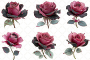 Quirky Valentine Rose Flower Clipart, an Illustration by Black Bird Studio (Thumbnail 6 of 6)