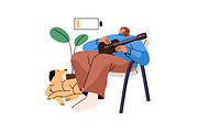 People with creative burnout concept, a Person Illustration by PaperTrident (Thumbnail 4 of 6)