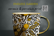 Endless Garden Yellow & Blue Pattern, a Pattern Graphic by Marta & Livonka (Thumbnail 4 of 14)