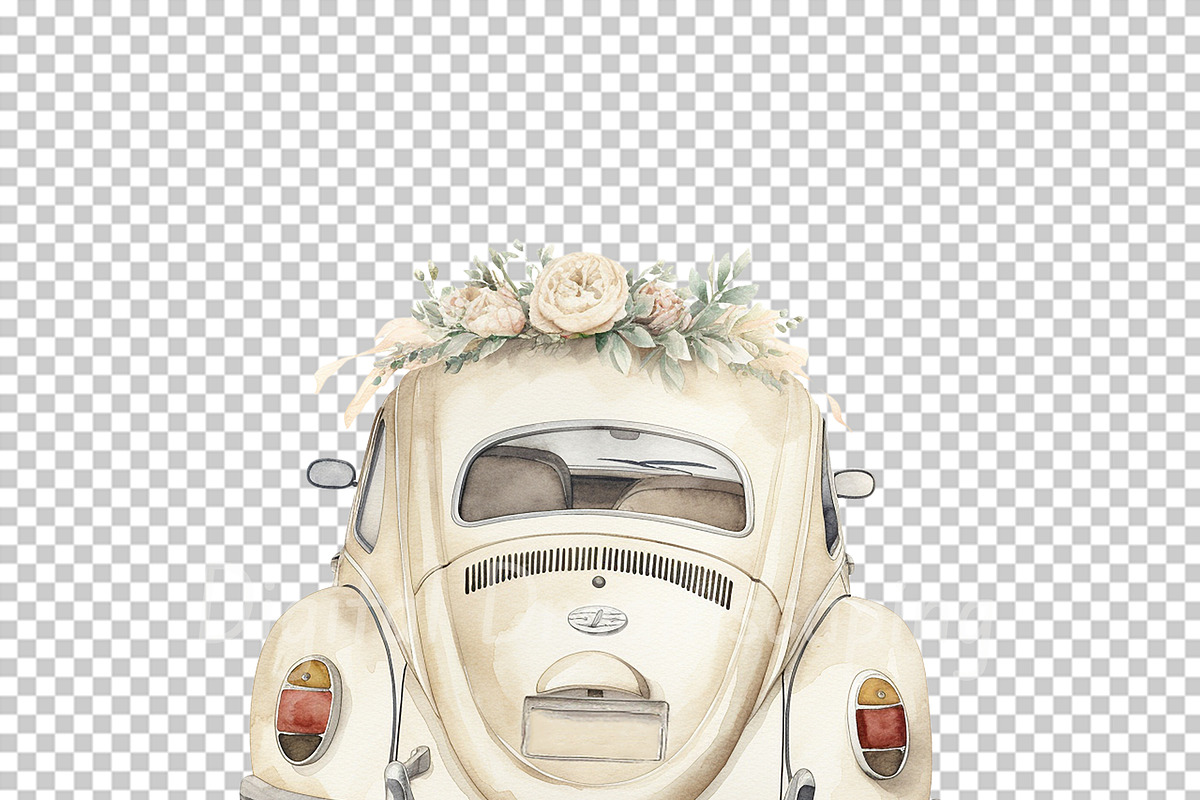 Wedding Car PNG Clipart Bundle, a Decorative Illustration by Digital Dreamscaping (Photo 4 of 10)